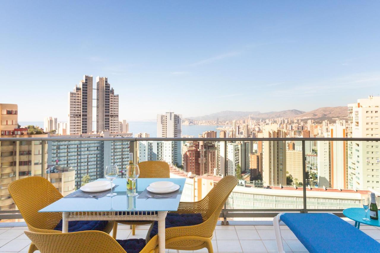 Skyline 10 Gran Terraza Privada Con Vistas Espectaculares Apartment Benidorm Bagian luar foto